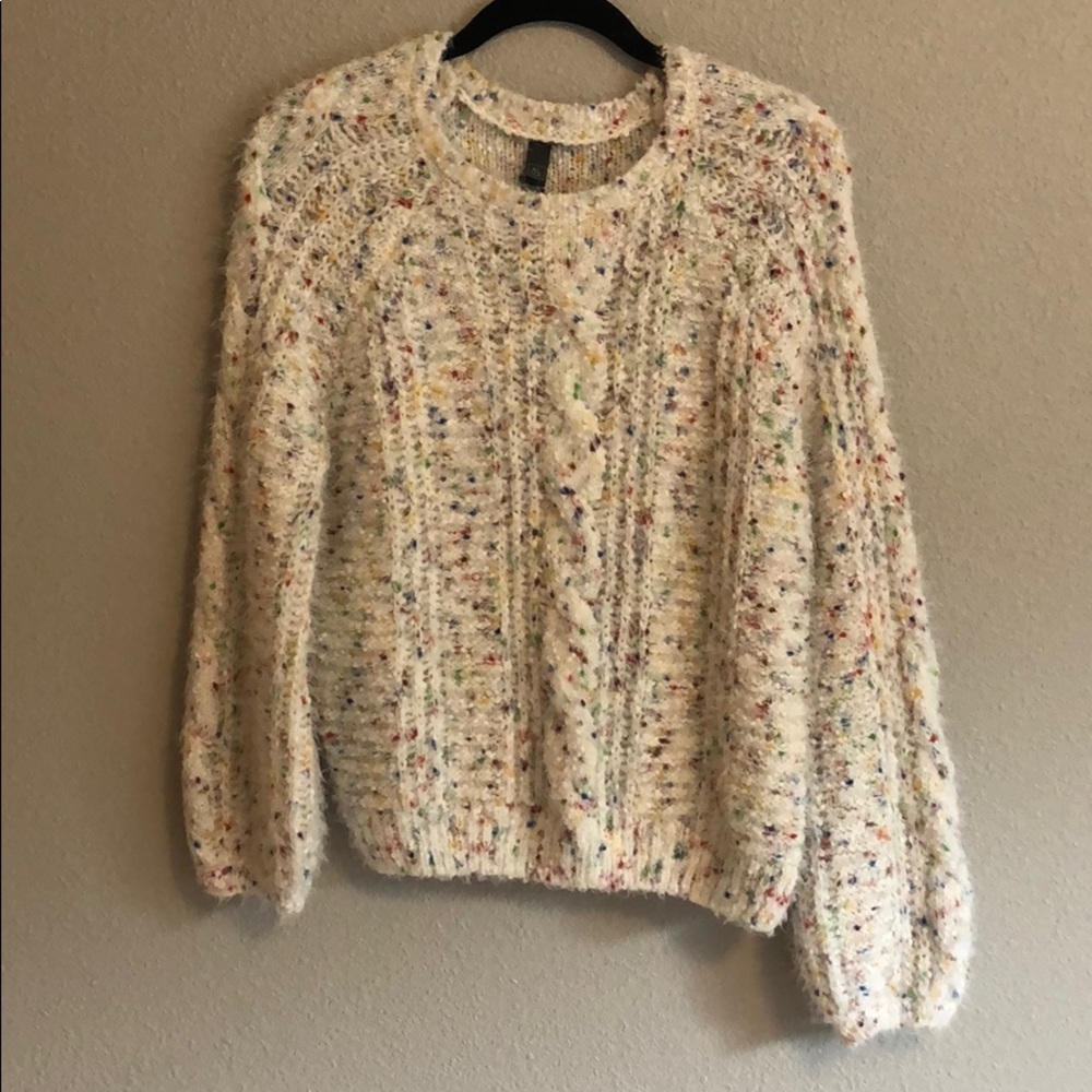 ALAY Knit Confetti Cake Eyelash Sweater